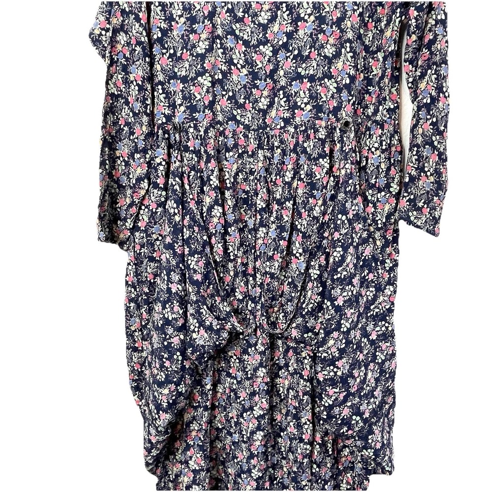 Vintage Dress To Kill Jane‎ Mohr Floral Navy Floral Dress Cottagecore Grannycore - Picture 14 of 16